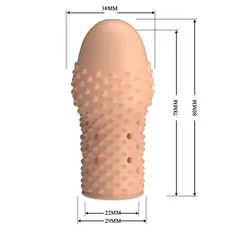 Насадка на пеніс Pretty Love Penis Sleeve Becks, 8 см (тілесний) - мініатюра 6