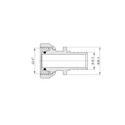 Перехідник під євроконус з накидною гайкою Koer Ka.A08F-20E - 20(2.8mm) x 3/4"F KR4870 - мініатюра 5