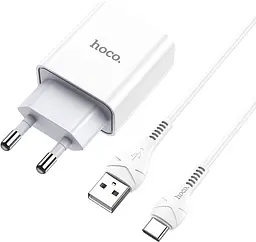 Зарядний пристрій HOCO C81A Asombroso single port charger set Type-C white - мініатюра 3