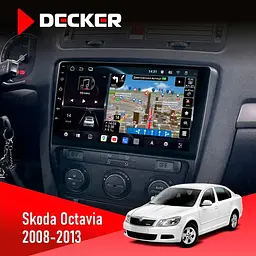 Штатна магнітола Skoda Octavia A5 2008-2013 Black Decker D10-011 4x64, DSP, 4G, 360 Decker (НФ-00006349)