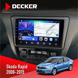 Штатна магнітола Skoda Rapid 2013-2018 Decker D9-006 4x64, 4G Decker (НФ-00003825)