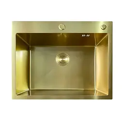 Кухонна мийка з нержавіючої сталі Mixxus MH6050 Micro Decor Brushed Gold MI8222, Золотий