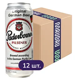 Упаковка пива Paderborner Pilsener світле 4.8% з/б 6 л (12 шт. х 0.5 л)