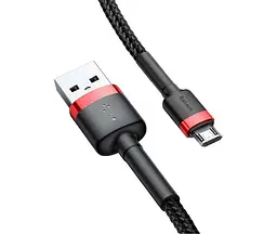 Кабель Baseus Cafule Cable USB for Micro 1.5A 2.0 м Red/Black (CAMKLF-C91) - мініатюра 2