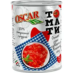Томати Oscar Очищені різані кубиками у власному соку 400 г (949630)