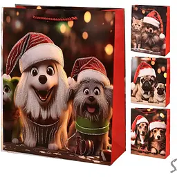 Пакет новорічний паперовий S Best friends 18×23×10 см (набір 6 шт) R98337-S