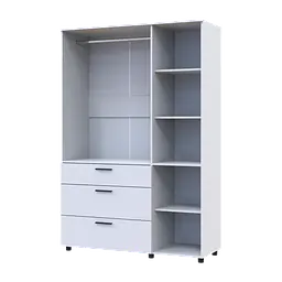 Шафа для одягу Doros Торн Білий 3 ДСП/3Ш (штанга) 135х51.6х200 (44900485) - мініатюра 4