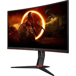 Монітор TFT 27" AOC C27G2Z3/BK, VA, 280Гц, 0,5ms, вигнутий, HDMIx2, DP, HAS, чорний з червоним (C27G2Z3/BK) - мініатюра 7