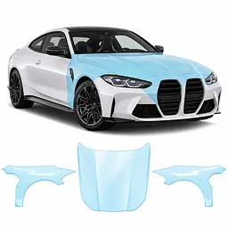 Антигравійна захисна бронеплівка за лекалами для BMW M3 G80 2020-2024 - капот і передні крила