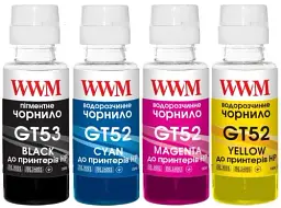 Комплект чорнил WWM для HP GT52/GT53, 4x100 мл (GT53SET)