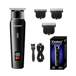 Професійна бездротова машинка Kemei KM-1113 для стрижки волосся та бороди USB LED індикатор 5вт Чорний - мініатюра 5