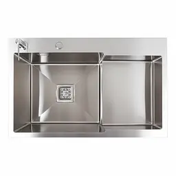 Кухонна мийка 78x50С L нержавійка Platinum Handmade (поглиблена полиця, 3.0/1.0 мм), Нержавіюча сталь