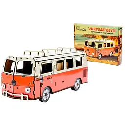 Дерев'яний 3D конструктор "Мікроавтобус" 156 деталей PuzzleOK det0015000