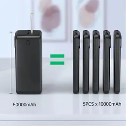 Павербанк Choetech Black 50 000 mAh / 22.5 Вт (B732) - мініатюра 6