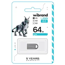 Flash Wibrand USB 2.0 Lynx 64Gb Silver - мініатюра 2