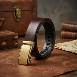Ремінь чоловічий з латунною незручною пряжкою 20276 Vintage коричневий 105-120 см - мініатюра 4