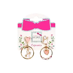 Дитячі сережки Fashion Котики T24633 рожеві