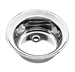 Мийка кухонна врізна Kraft 490 E кругла 490х490х180 мм 0,8 мм Satin 30412