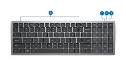 Dell Клавіатура Compact Multi-Device Wireless Keyboard - KB740 - Ukrainian(QWERTY) - мініатюра 8