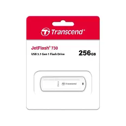 USB флеш накопичувач Transcend 256GB JetFlash 730 White USB 3.1 (TS256GJF730) - мініатюра 4