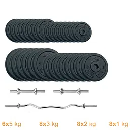 Набір штанга + гантелі металеві Newt Home Gym Set-W NE-M-W-SET-87 87 кг - мініатюра 2