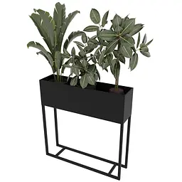 Вазон-кашпо для квітів Nice & Cozy Stand 80x20x80 см на підставці чорний