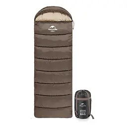 Спальник Naturehike U250S з капюшоном (NH20MSD07) 0°C - лівий - коричневий - мініатюра 2