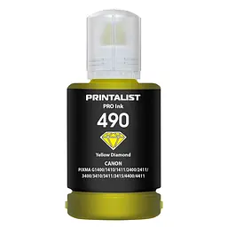 Чорнило PRINTALIST GI-490 для Canon G1400/G2400/G3400 140г Yellow водорозчинне (PL490Y) - мініатюра 5