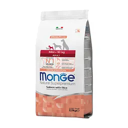 Сухий корм для собак Monge Dog Mini Adult лосось, рис 2.5 кг (8009470011570)