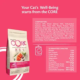 Сухий корм для стерилізованих котів Wellness CORE Sterilised Ocean з лососем, 1,75 кг - мініатюра 5