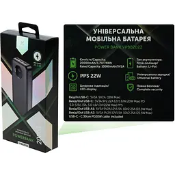 Батарея універсальна Vinga 20000 mAh 22.5W Display Black (VPBB2022) - мініатюра 8