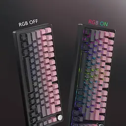 Набір кейкапів PBT Black-Pink Gradient (130+),OEM-профіль, Рожевий - мініатюра 5