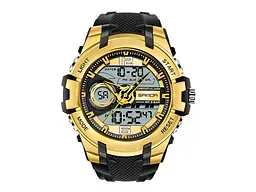 Чоловічий наручний годинник 6015 Black-Gold Sanda acs0030967 - мініатюра 2