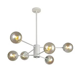 Люстра стельова LED Levistella 7526033-6 WH+BR, E27, 6 плафонов, білий і коричневий, сучасний дизайн