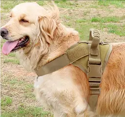 Шлея для собак Harness, тактичний жилет з ручкою, Коричневий S - мініатюра 2