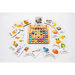 Дерев’яна іграшка монтессорі "Абетка лабіринт" PuzzleOK Puz-72859, 25 карт 35 букв - мініатюра 4
