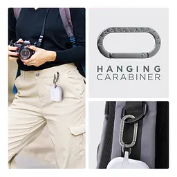 Силіконовий чохол для навушників Apple AirPods Pro, Hang Case, білий, ультратонкий захисний кейс товщиною 2 мм, захист від подряпин, пилу та ударів, компактний, з карабіном для кріплення, ArmorStandart (ARM56071) - мініатюра 6