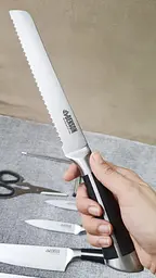 Найкращий набір якісних гострих ножів для кухні з підставкою Benson 8в1 кухонні ножі з нержавіючої сталі - мініатюра 6