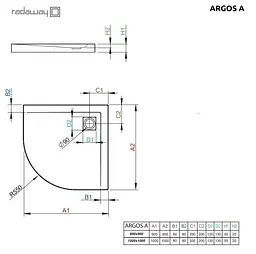 Душовий піддон Radaway Argos A 100x100 4AA1010-01 - мініатюра 2
