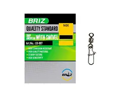Вертлюг з карабіном BRIZ №1 35кг 6шт "NEW"