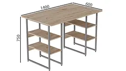 Комп'ютерний стіл Ferrum-decor Карен 75x140x60 сірий ДСП Дуб Сан-Марино 32мм (FRD-102436) - мініатюра 4