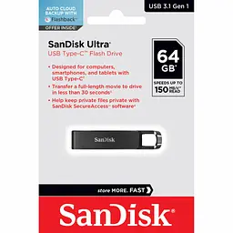 USB флеш накопичувач SanDisk 64GB Ultra Type-C (SDCZ460-064G-G46) - мініатюра 7