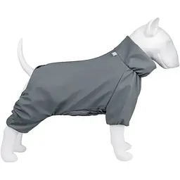 Дощовик для собак WAUDOG Clothes, водонепроникний, S32, В 47-50 см, С 35-38 см, сірий