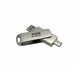Флеш-накопичувач XON FlashDrive DuoConnect 128GB (USB 2.0 + USB Type-C) Сірий (FX2DR128MS 7614) - мініатюра 3