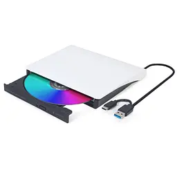 Оптичний привід Gembird Gembird, White, DVD+/-RW, USB 3.1 / Type-C (DVD-USB-03-BW)