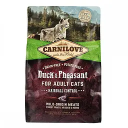 Сухий корм Carnilove Cat Duck & Pheasant Hairball Control 2 кг з качкою та фазаном для виведення грудок вовни - мініатюра 3