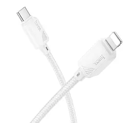 Кабель синхронизации Hoco X113 Nylon braided PD27W/3A Type-C to Lightning 1m White (36774_3609169)