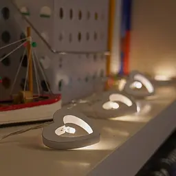 Гірлянда на батарейках дерев'яні сердечки Niki Light новорічний декор 20 лед 3 м тепло білий (Батарейки в комплекті) - мініатюра 5
