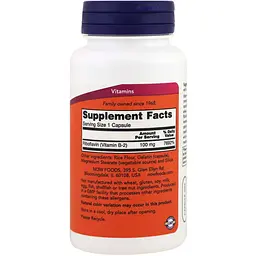 Вітамін В-2 (Рибофлавін) Now Foods 100 мг 100 капсул - мініатюра 2