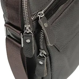 Сумка через плече чоловіча шкіряна Tiding Bag A25F-1436B коричнева - мініатюра 3